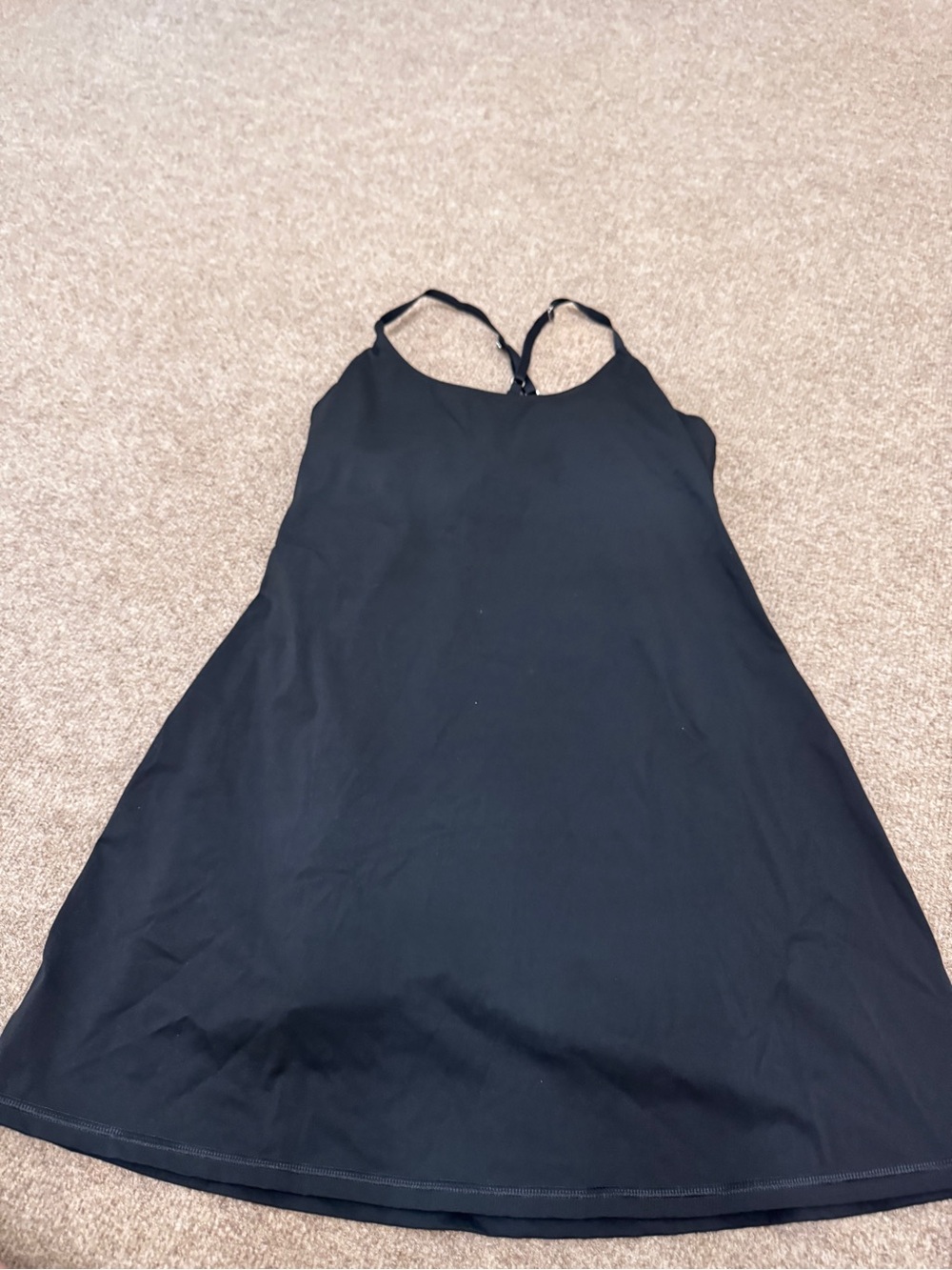 Minimal Black Mini Slip Dress with Crossback Straps